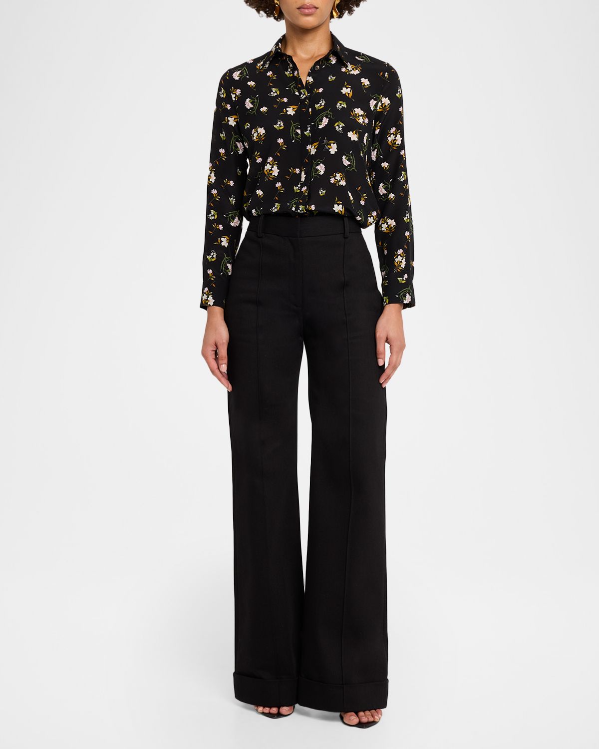Adam Lippes Mathias Floral Silk Crepe De Chine Button-Down Shirt