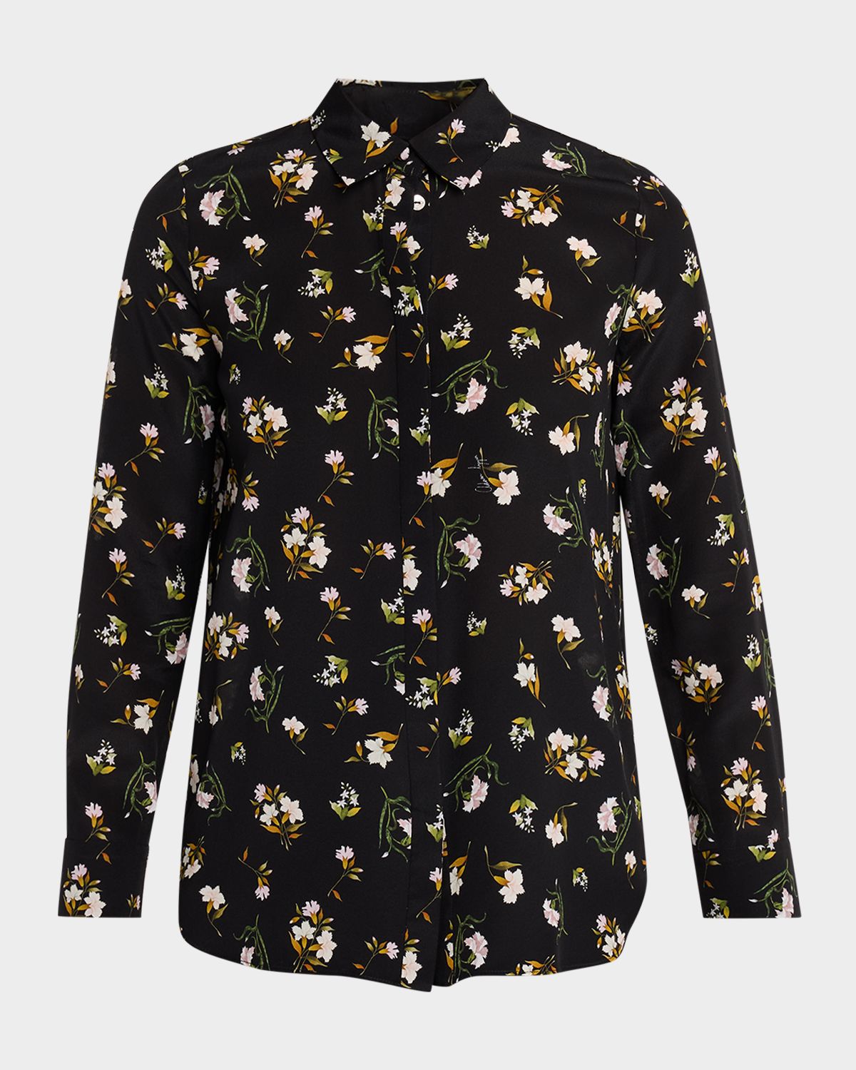 Adam Lippes Mathias Floral Silk Crepe De Chine Button-Down Shirt
