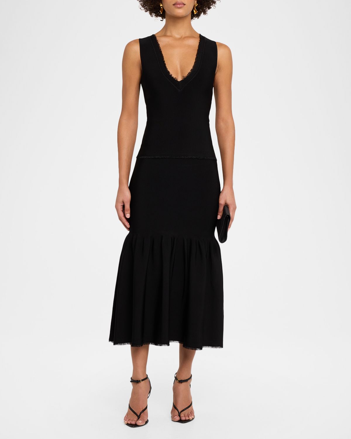 Adam Lippes Ria Plunging Knit Tank Top