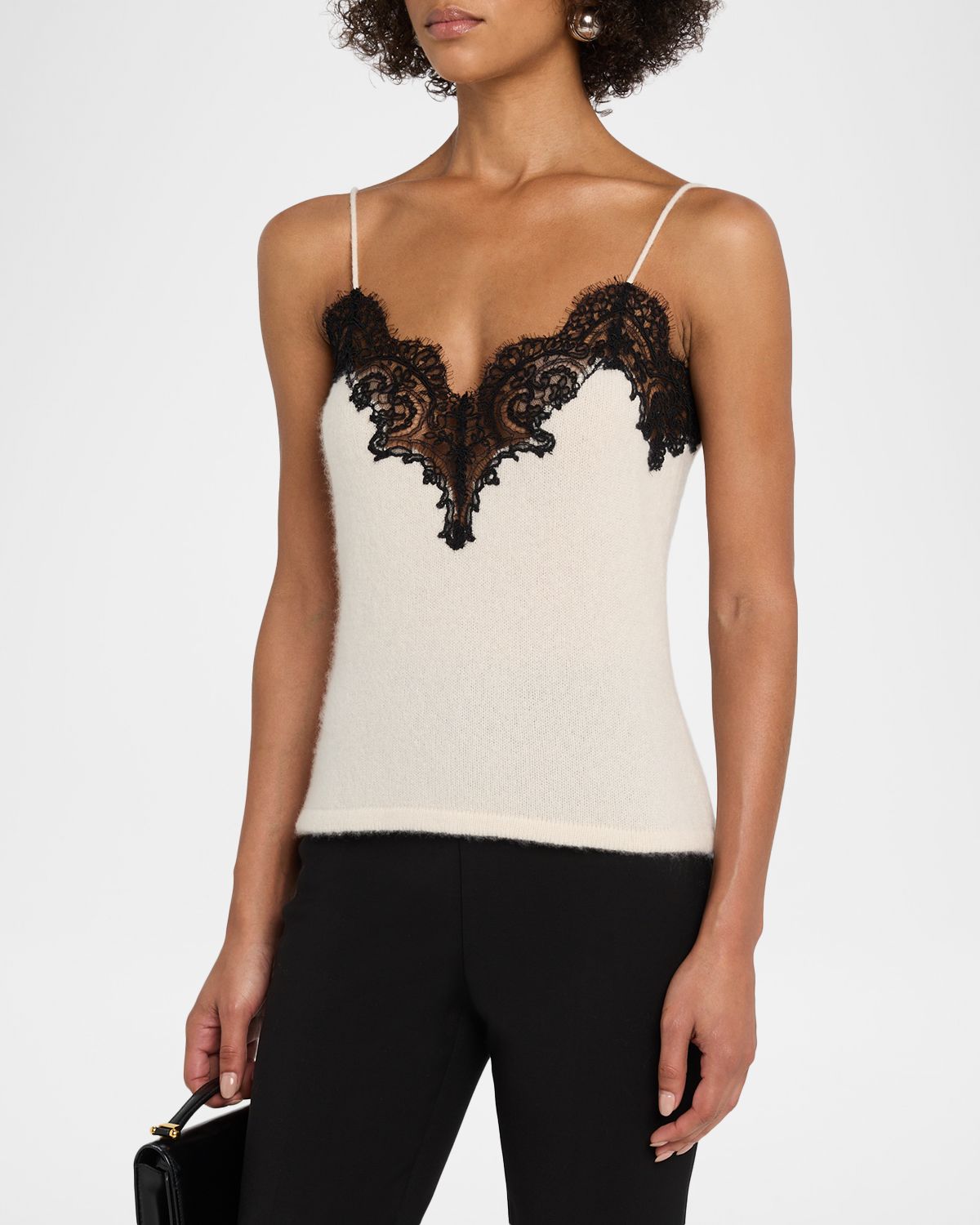 Adam Lippes Beatrix Lace-Trim Cashmere-Knit Cami | Thumbnail 4