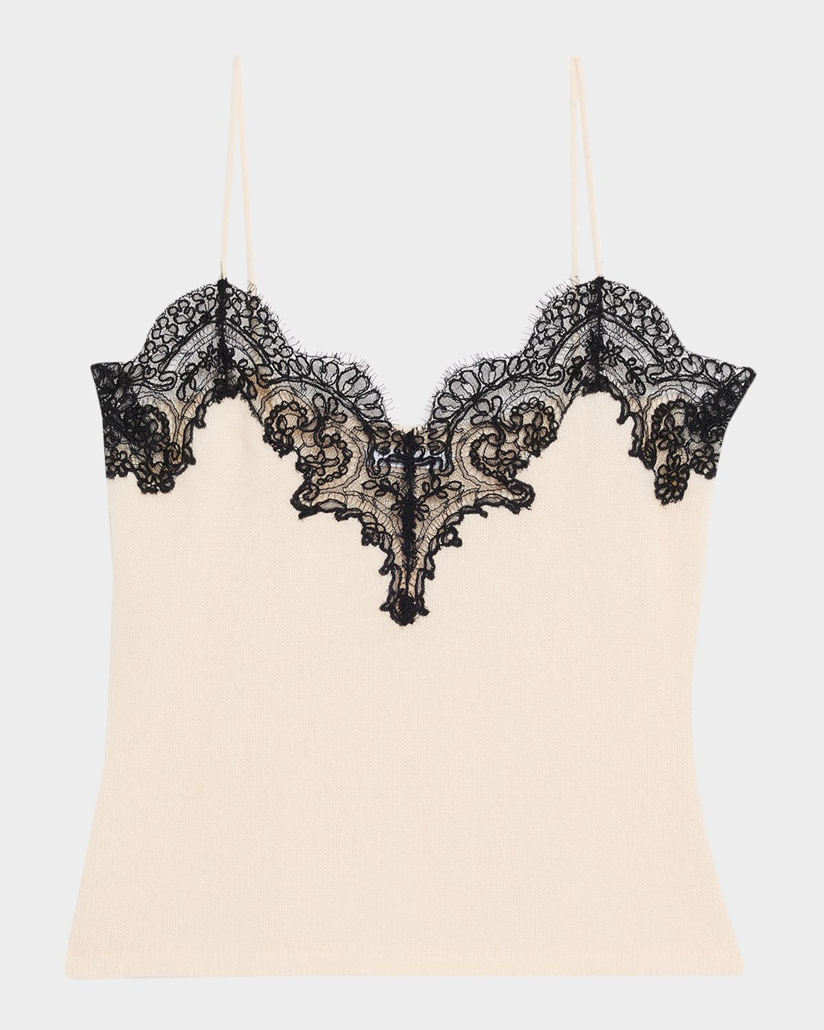 Adam Lippes Beatrix Lace-Trim Cashmere-Knit Cami