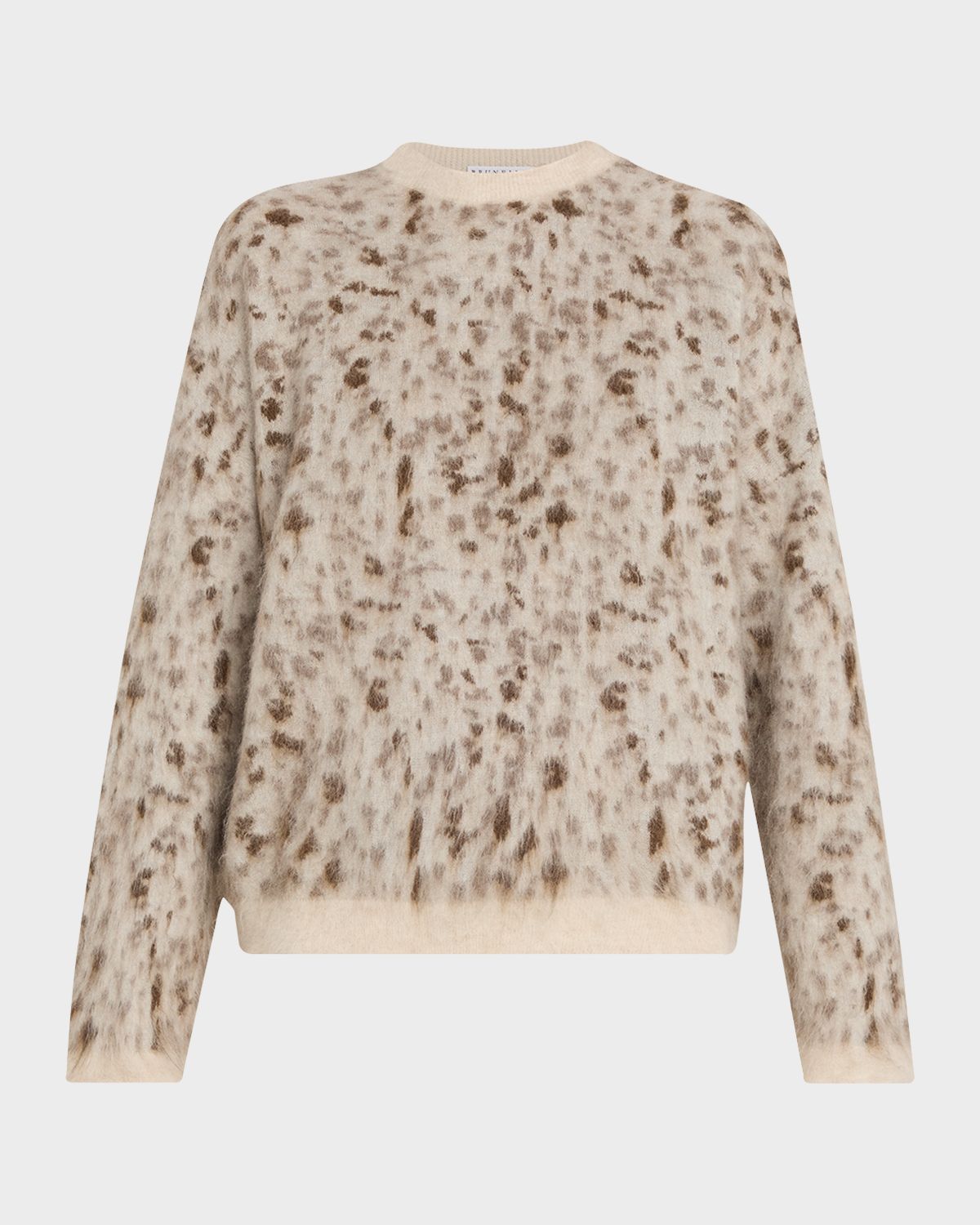 Brunello Cucinelli Blurred Jacquard Cashmere Knit Sweater | Thumbnail 6