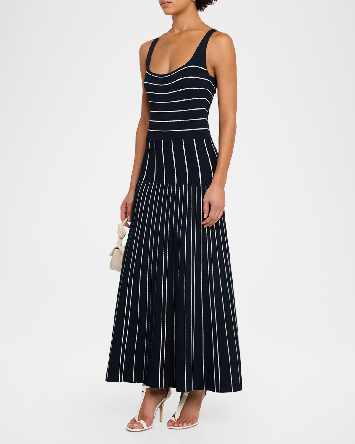 Adam Lippes Gemma Pointelle Striped Knit Sleeveless Maxi Dress | Thumbnail 4