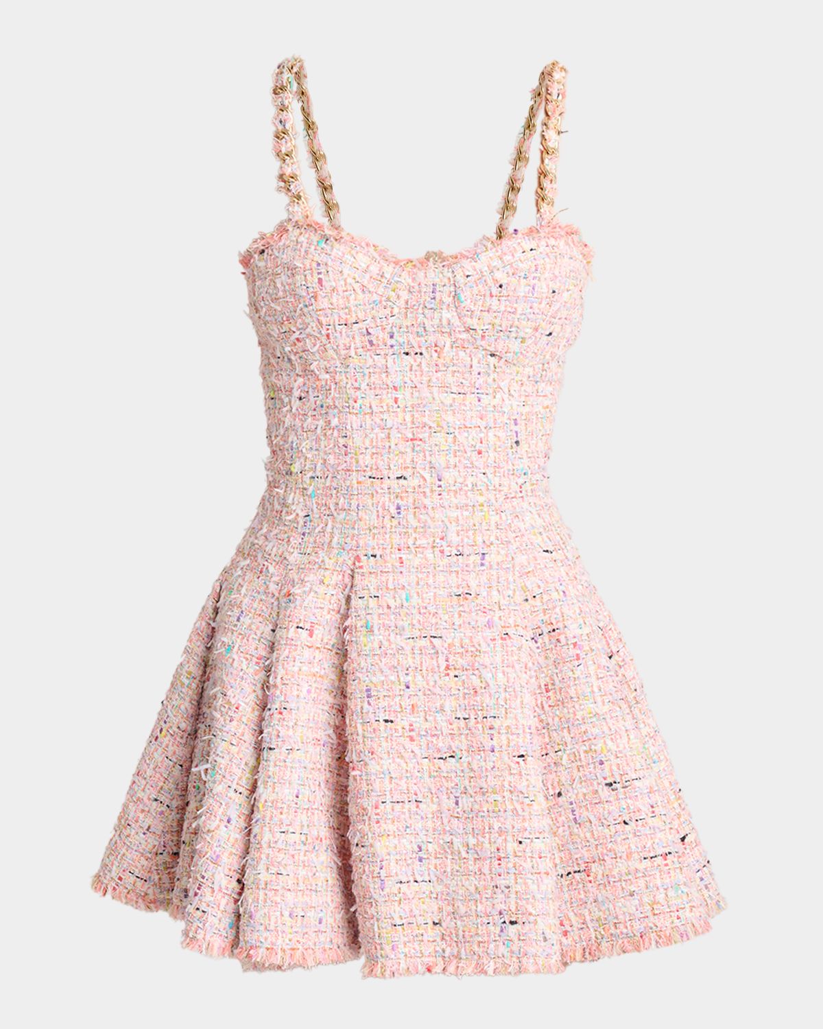Balmain Tweed Sleeveless Flared Mini Dress