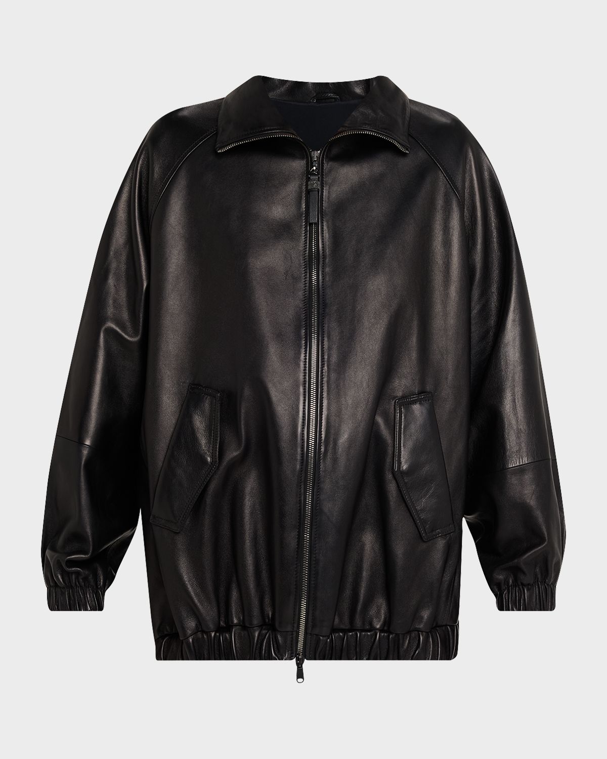 Brunello Cucinelli Leather Zip-Front Jacket