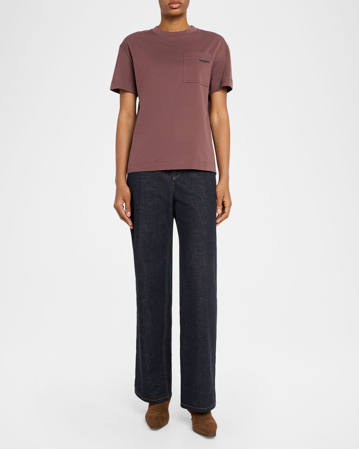 Brunello Cucinelli Patch Pocket Cotton T-Shirt