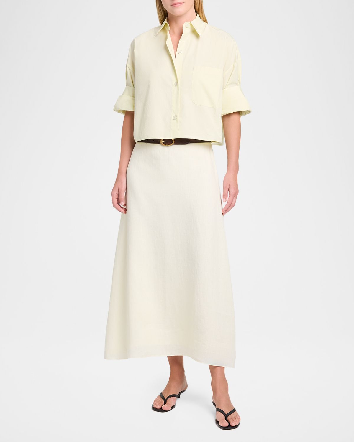 TWP The A-Line Linen Skirt