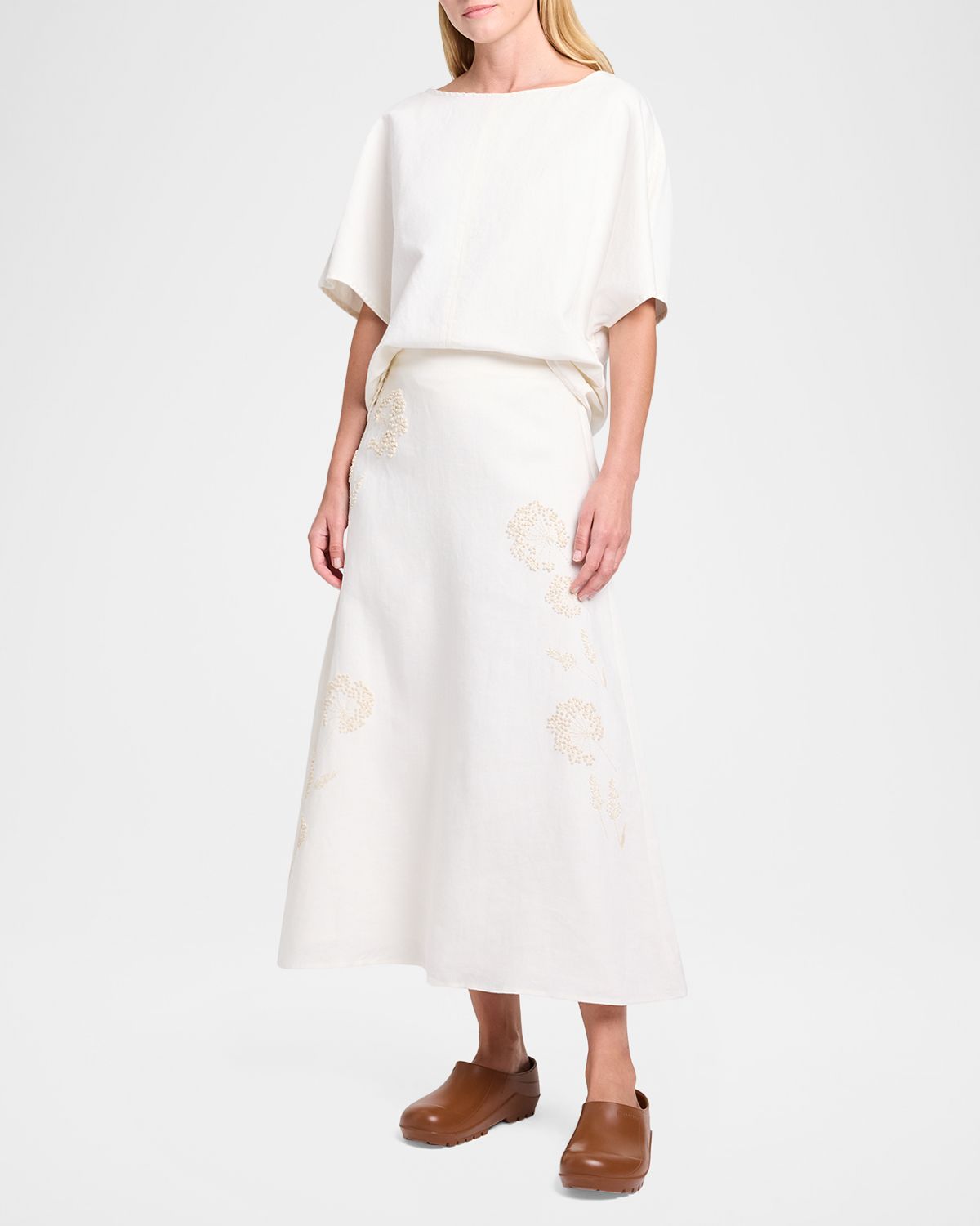 TWP Simple T in Denim Shirting