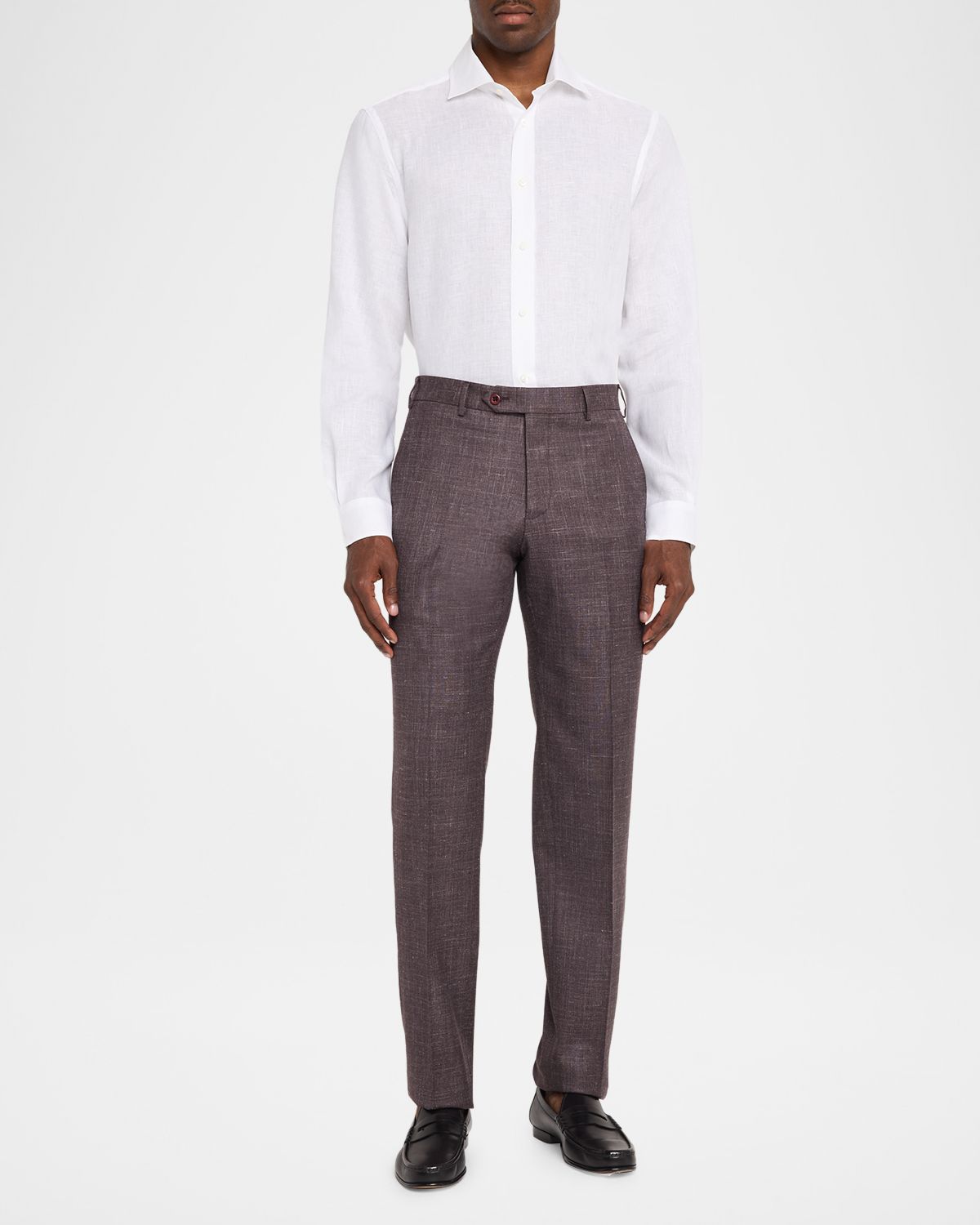 Zanella Men 's Parker Silk and Wool Tapered Trousers