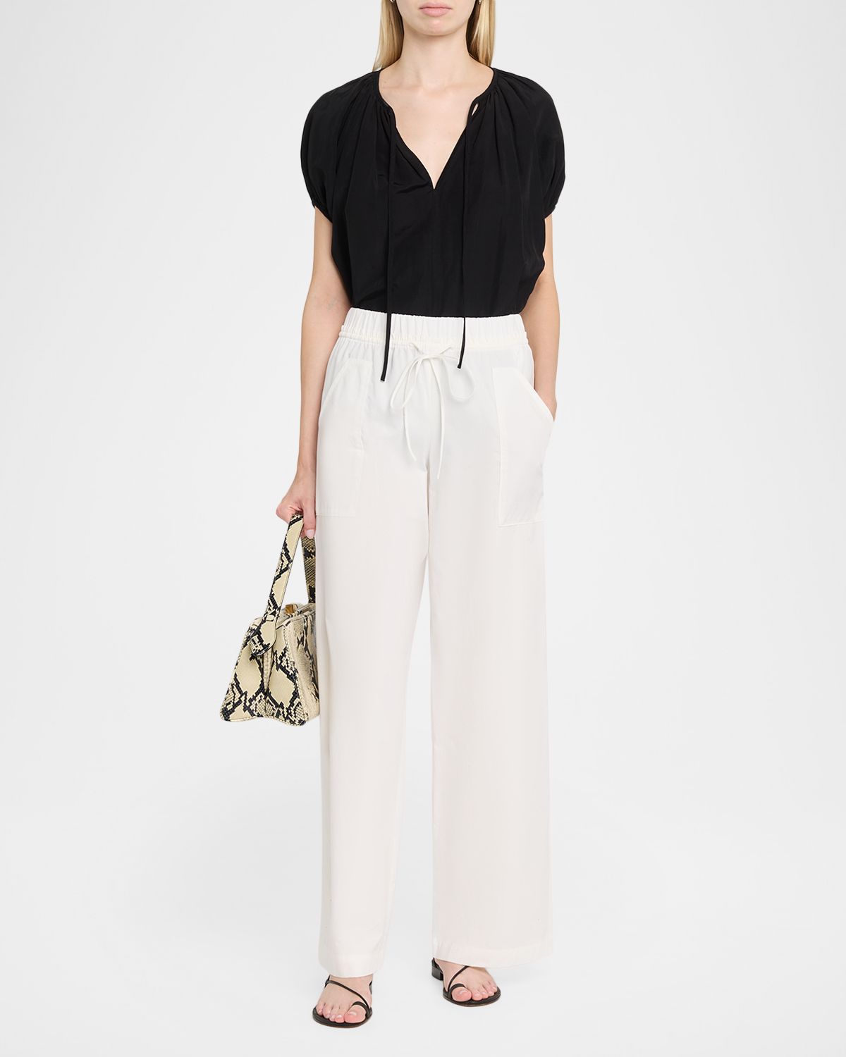Vince Mid-Rise Cotton Drawstring Pants