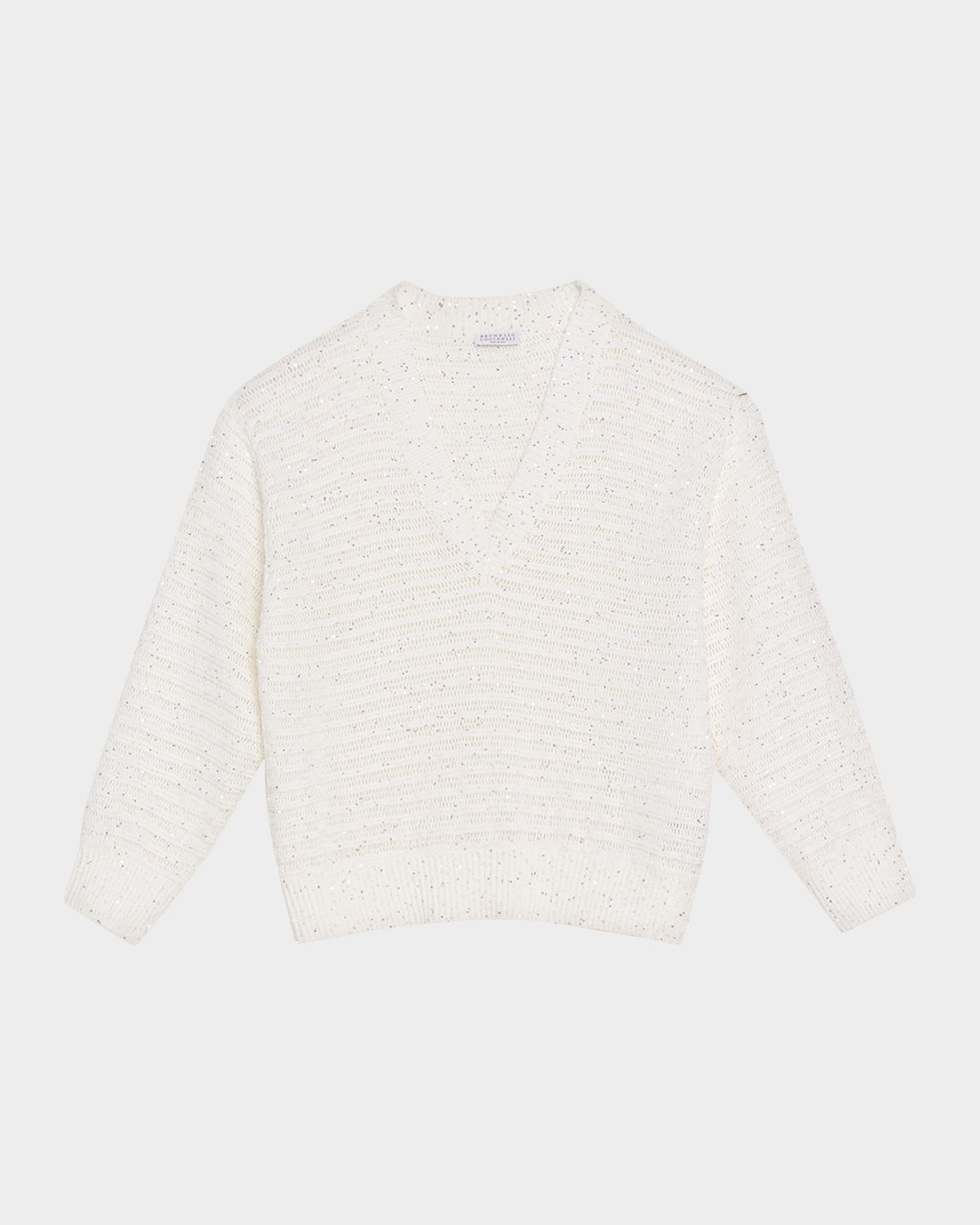 Brunello Cucinelli Linen-Blend Sequin V-Neck Sweater | Thumbnail 6 Brunello Cucinelli Linen-Blend Sequin V-Neck Sweater | Thumbnail 6