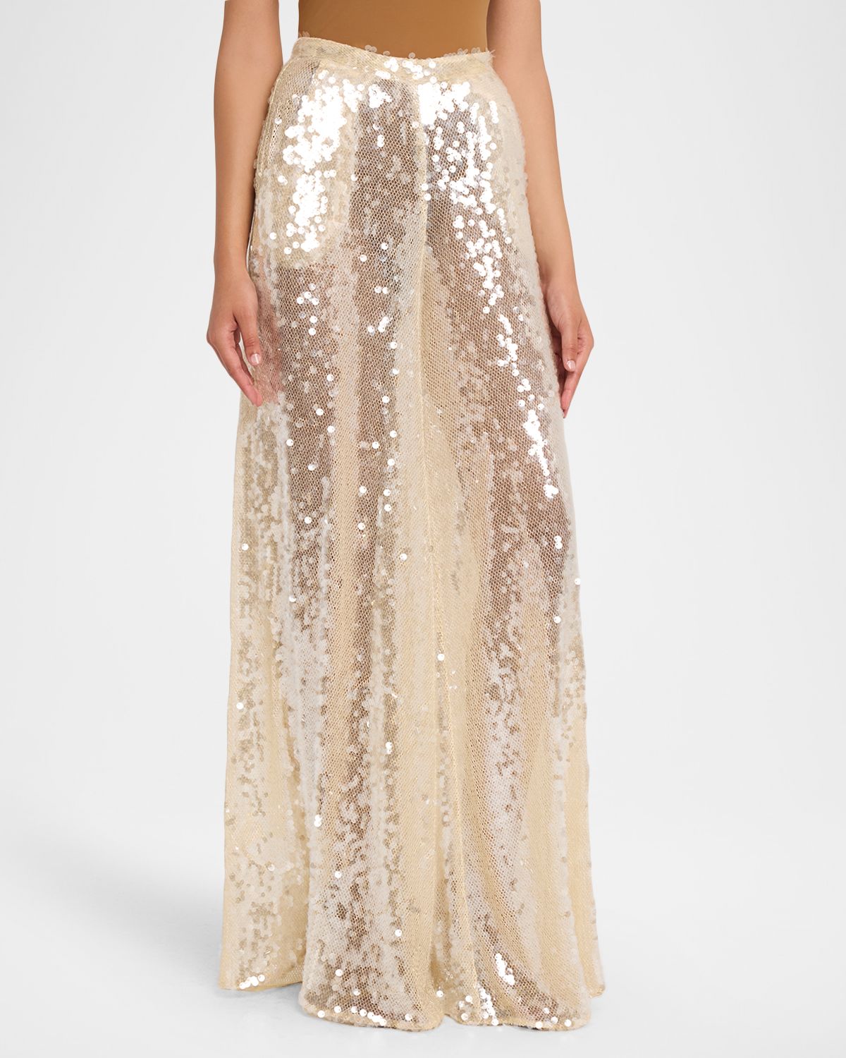 LAPOINTE Sequined Mesh Wide-Leg Pants | Thumbnail 4 LAPOINTE Sequined Mesh Wide-Leg Pants | Thumbnail 4