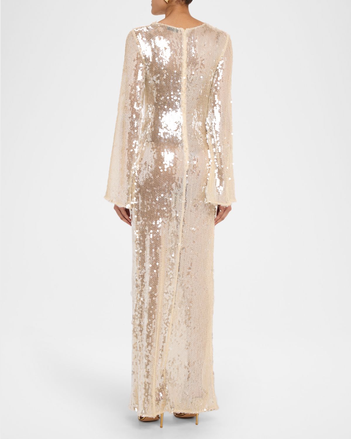 LAPOINTE Sequined Mesh Long-Sleeve Maxi Dress | Thumbnail 3 LAPOINTE Sequined Mesh Long-Sleeve Maxi Dress | Thumbnail 3