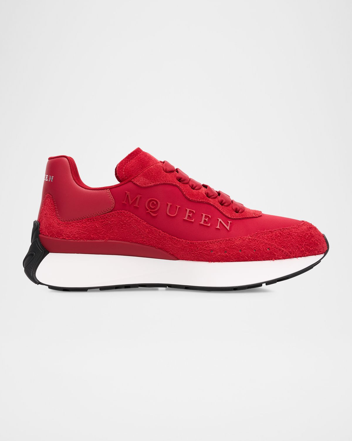 McQueen Men 's Brushed Suede and Textile Runner Sneakers