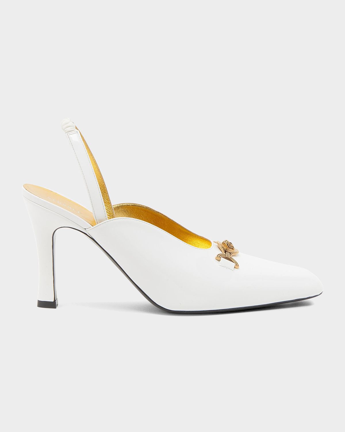 Versace 90MM Medusa-Detail Leather Slingback Pumps | Thumbnail 6