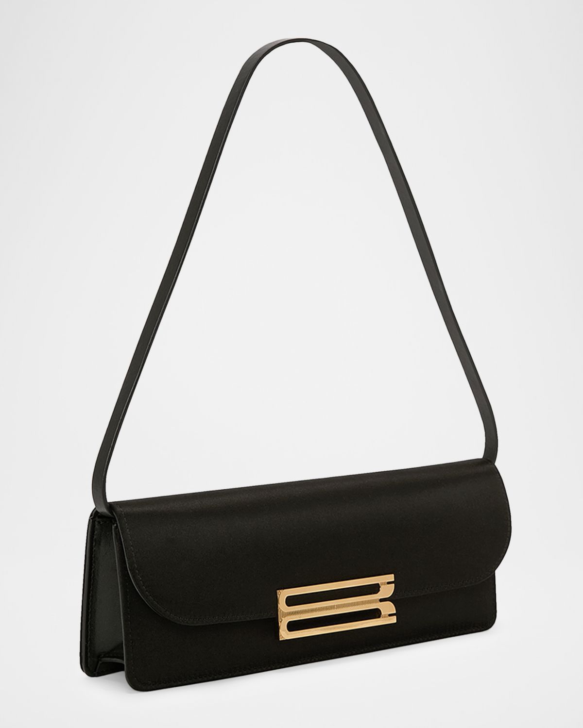 Victoria Beckham Dorian East-West Satin B-Buckle Shoulder Bag | Thumbnail 4