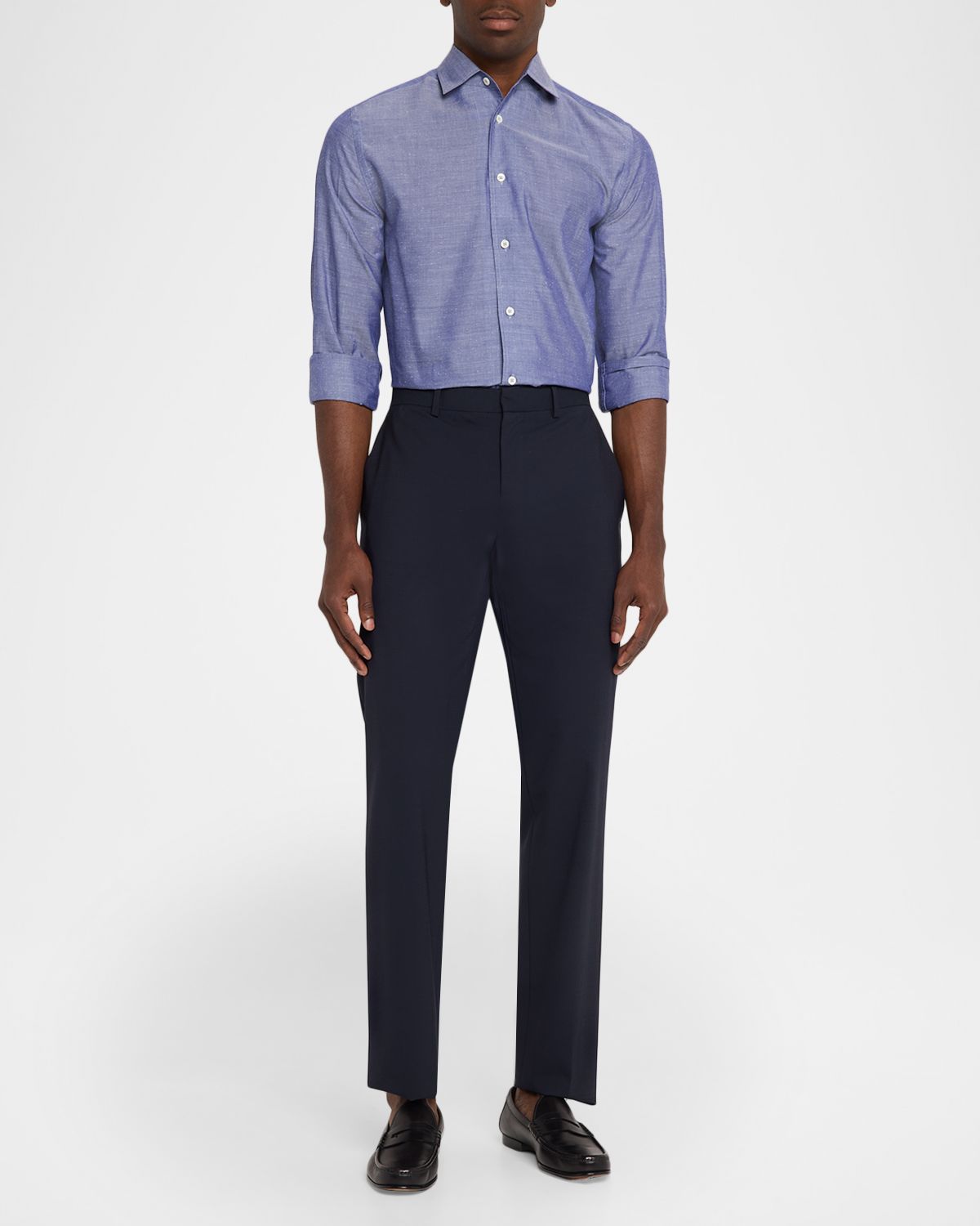 Bugatchi Men 's Axel Cotton and Linen Button-Down Shirt