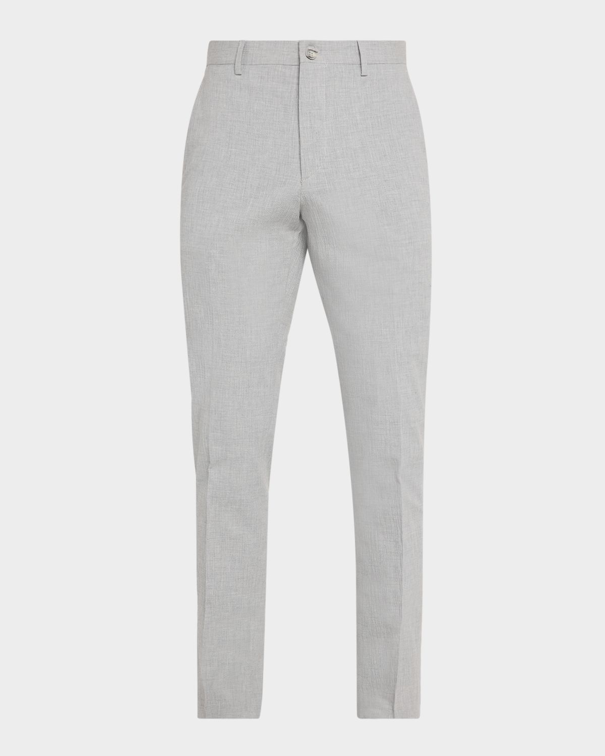 Bugatchi Men 's Sharkskin Cotton Slim Flat-Front Chino Pants