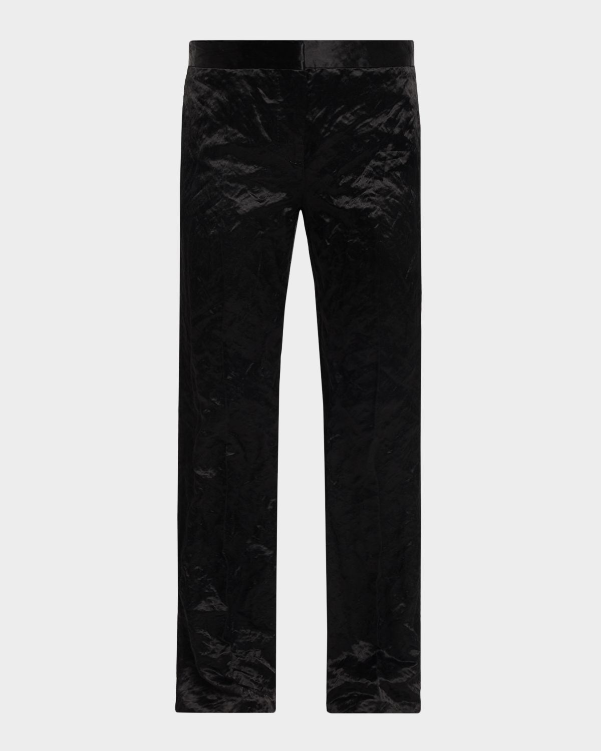 FForme Cameron Crinkled Velvet Slim-Leg Trousers