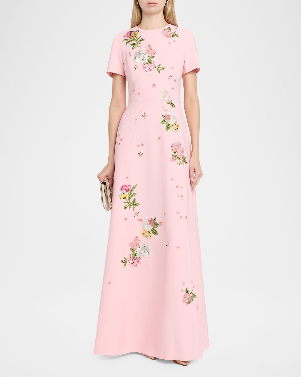Carolina Herrera Rose Embroidered Sleeveless Trumpet Gown | Thumbnail 4 Carolina Herrera Rose Embroidered Sleeveless Trumpet Gown | Thumbnail 4