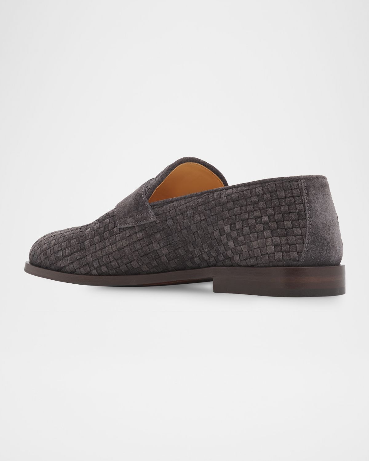 Brunello Cucinelli Men 's Woven Suede Penny Loafers | Thumbnail 3 Brunello Cucinelli Men 's Woven Suede Penny Loafers | Thumbnail 3