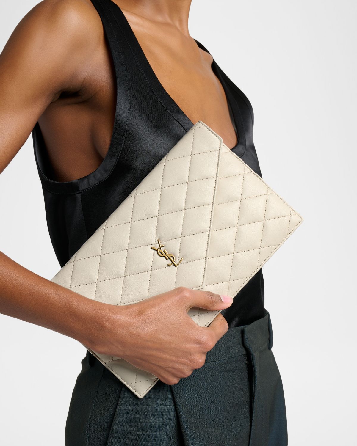 Saint Laurent Paris Pouch in Lambskin Leather