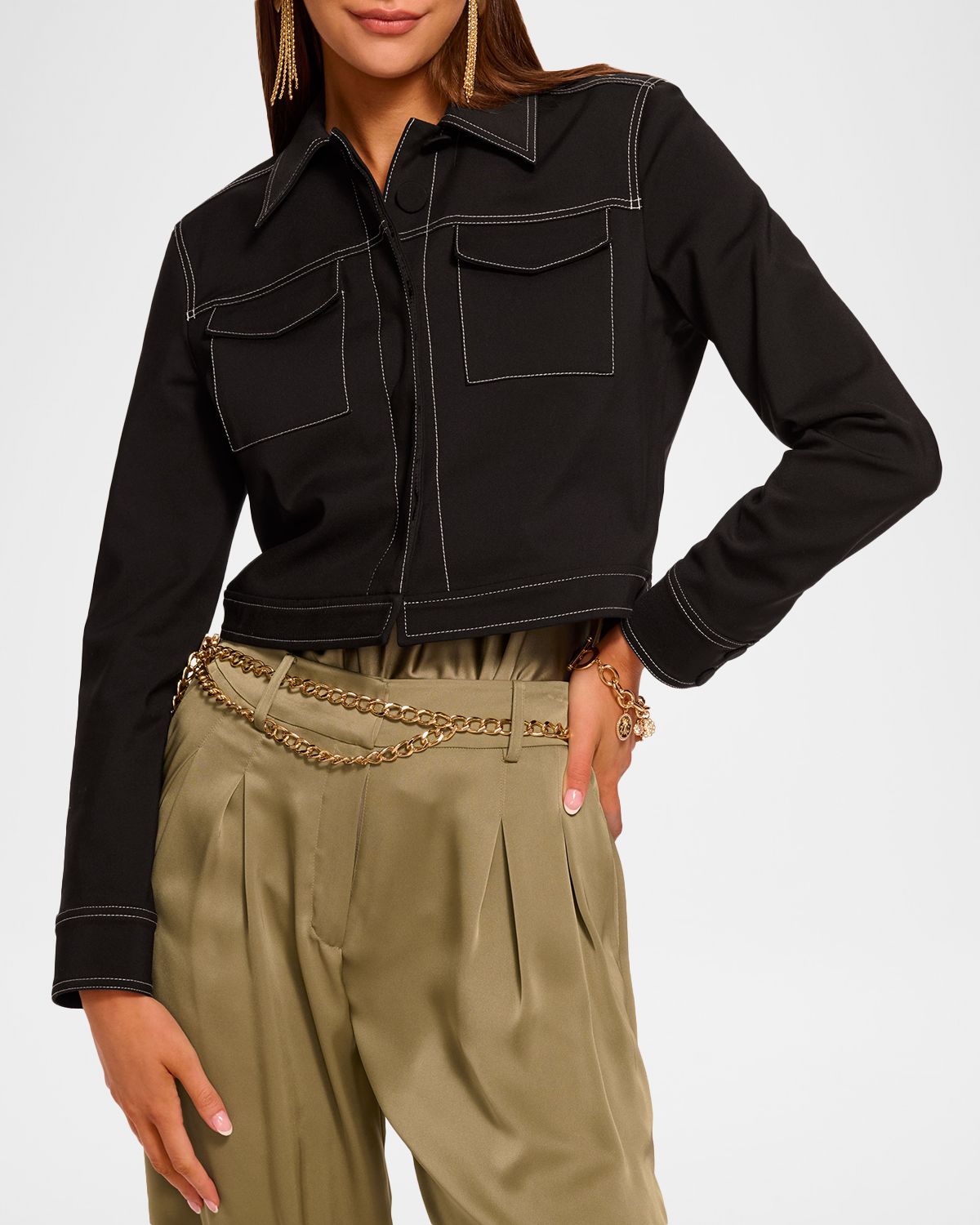 Ramy Brook Marie Stitched Stretch Cotton Jacket