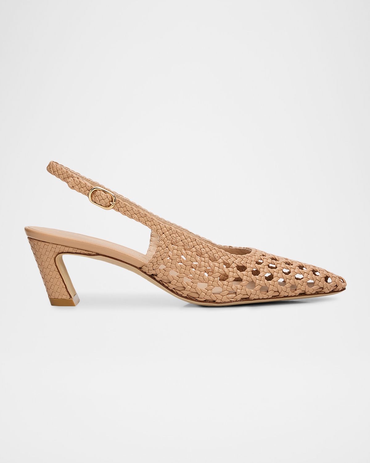 Stuart Weitzman 50mm Stassi Woven Leather Slingback Pumps | Thumbnail 7 Stuart Weitzman 50mm Stassi Woven Leather Slingback Pumps | Thumbnail 7