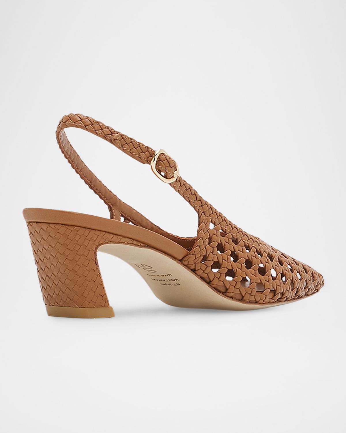 Stuart Weitzman 50mm Stassi Woven Leather Slingback Pumps | Thumbnail 5