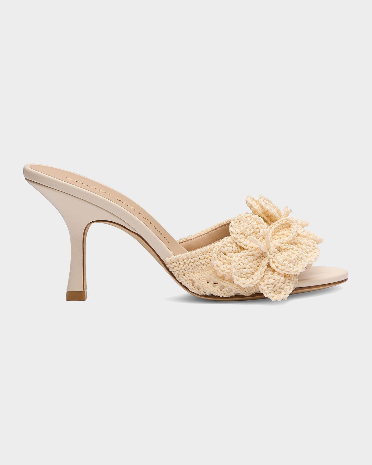 Stuart Weitzman 85mm Lotus Crochet Slide Sandals