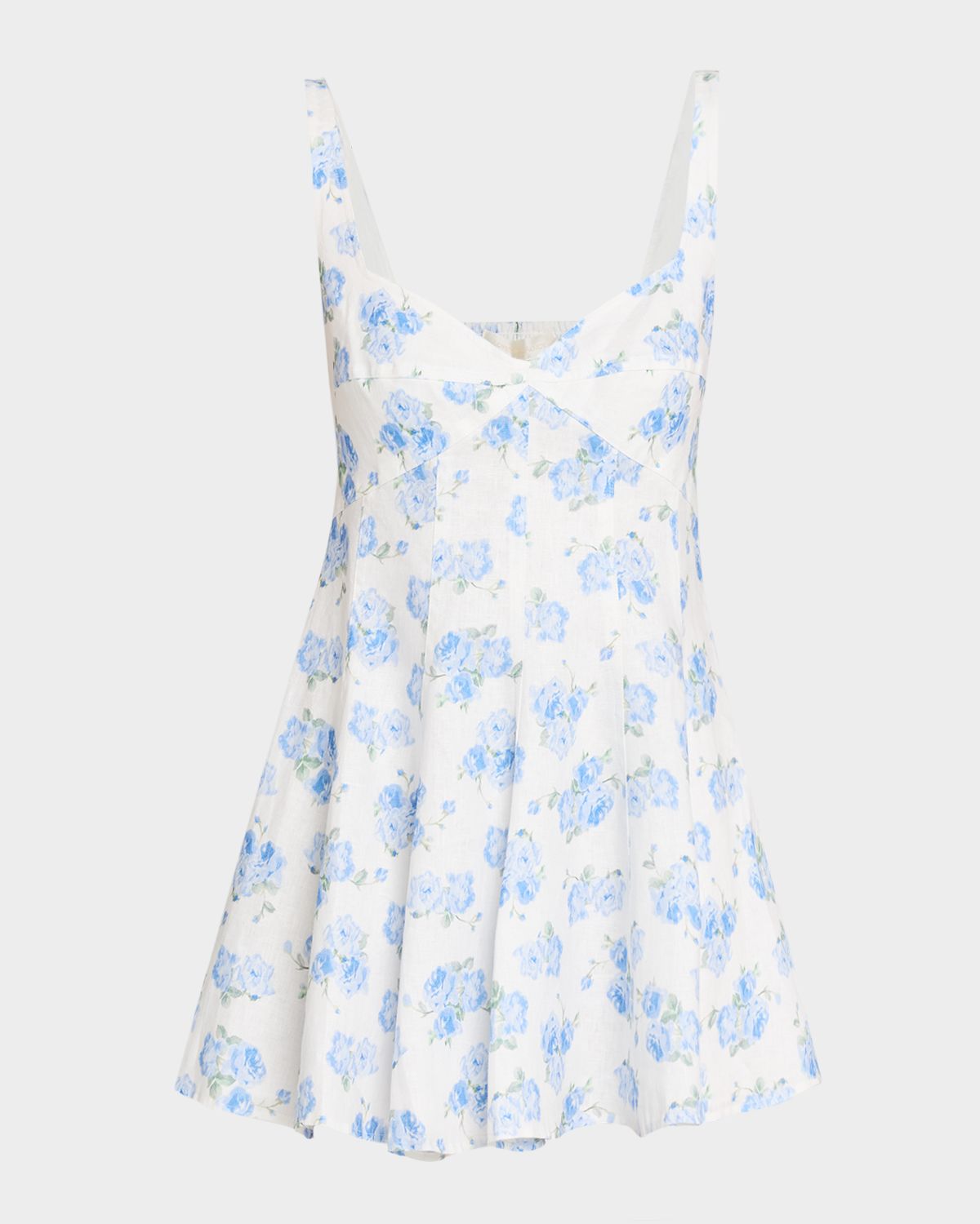 LoveShackFancy May Floral Linen Mini Dress