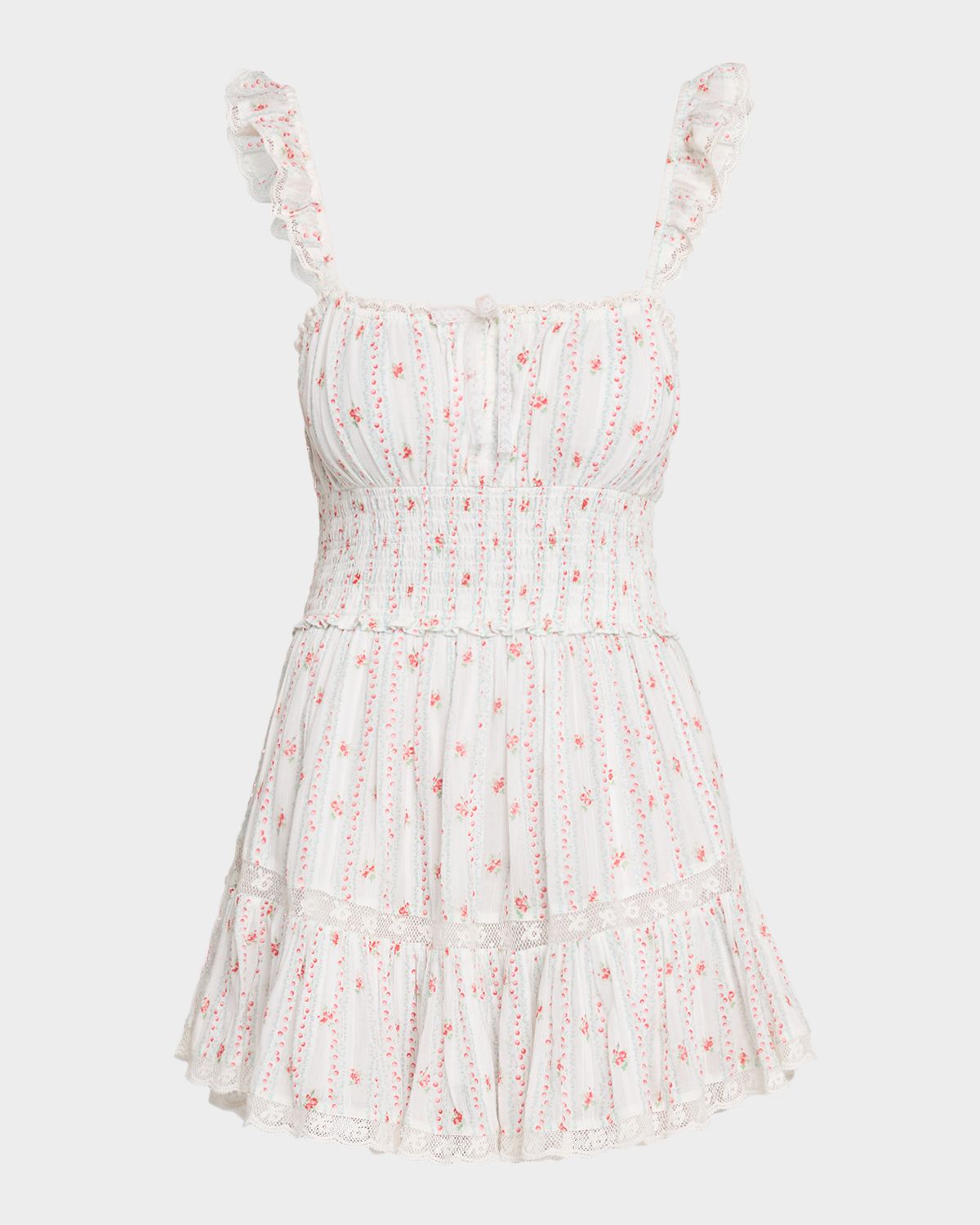 LoveShackFancy Maralina Floral Cotton Mini Dress