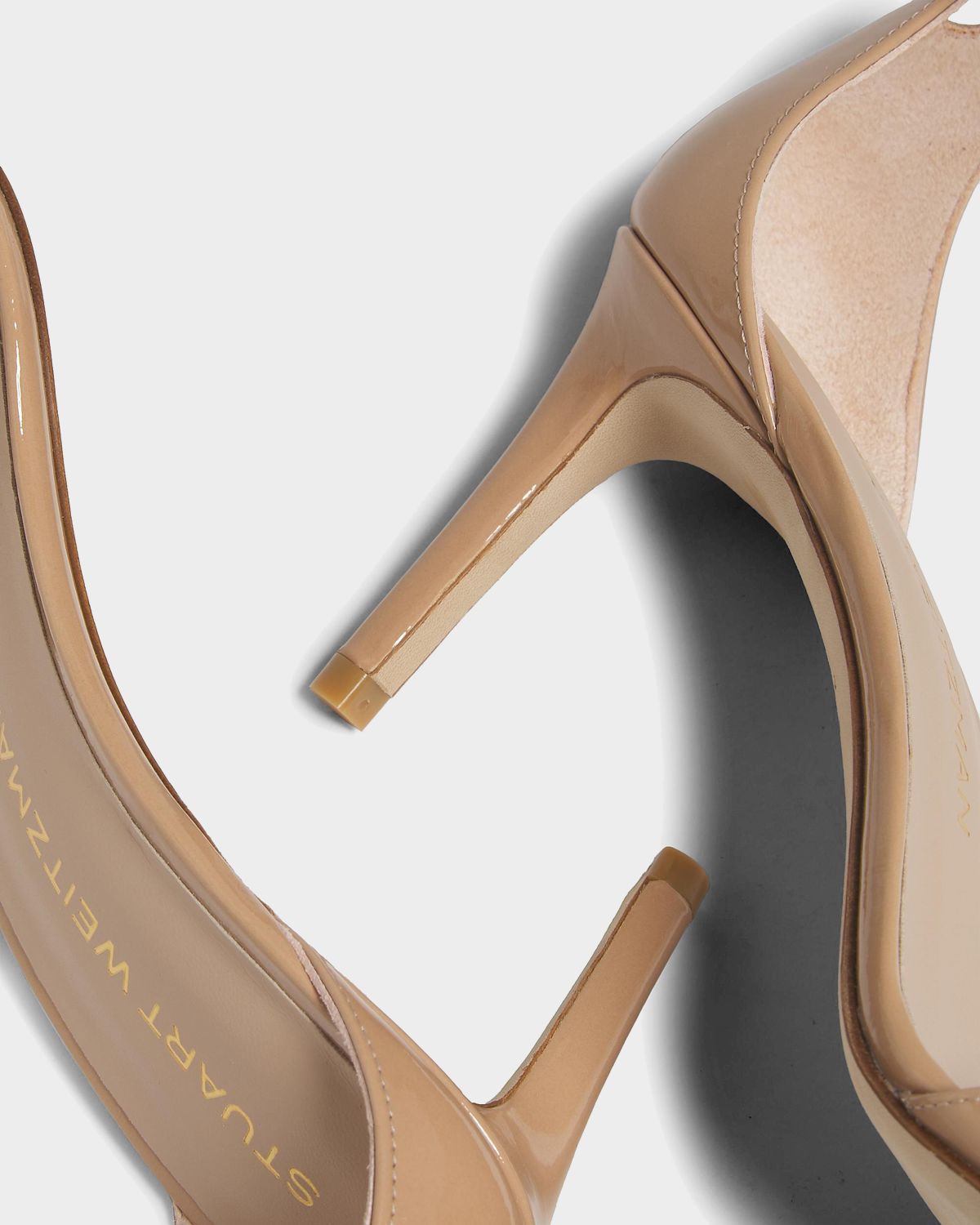 Stuart Weitzman 7mm Nudist II Patent Leather Sandals