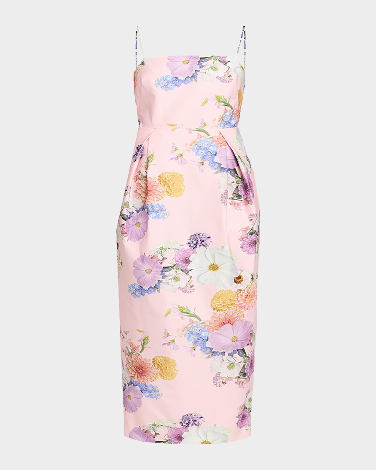 As It May Teva Pleated Floral-Print Midi Dress