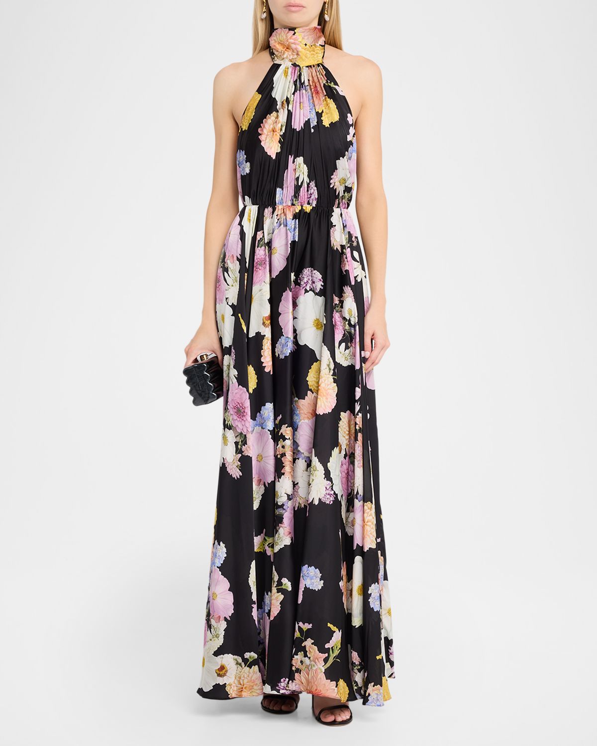 As It May Eli Floral-Print Satin Halter Gown | Thumbnail 2 As It May Eli Floral-Print Satin Halter Gown | Thumbnail 2