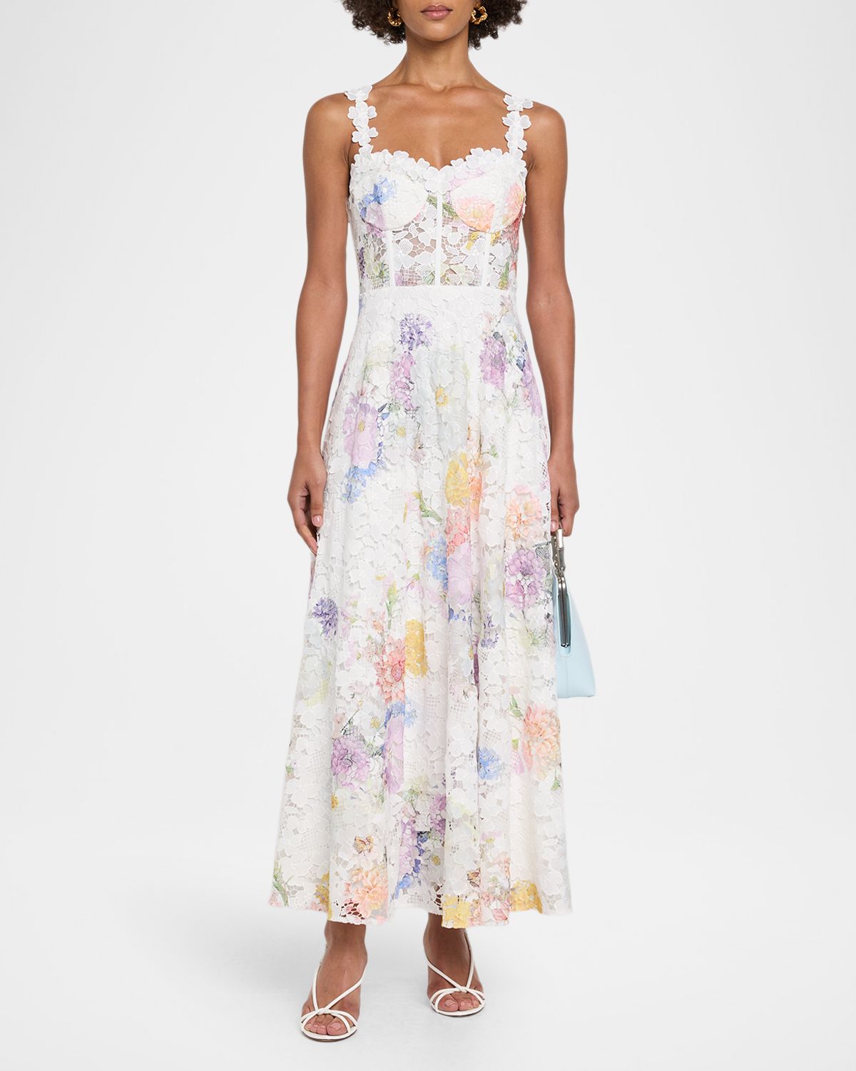 As It May Aveline Floral Lace Sweetheart Midi Dress | Thumbnail 5