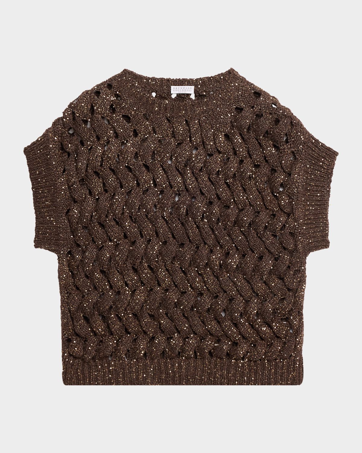 Brunello Cucinelli Shimmering Open Knit Vest | Thumbnail 6 Brunello Cucinelli Shimmering Open Knit Vest | Thumbnail 6