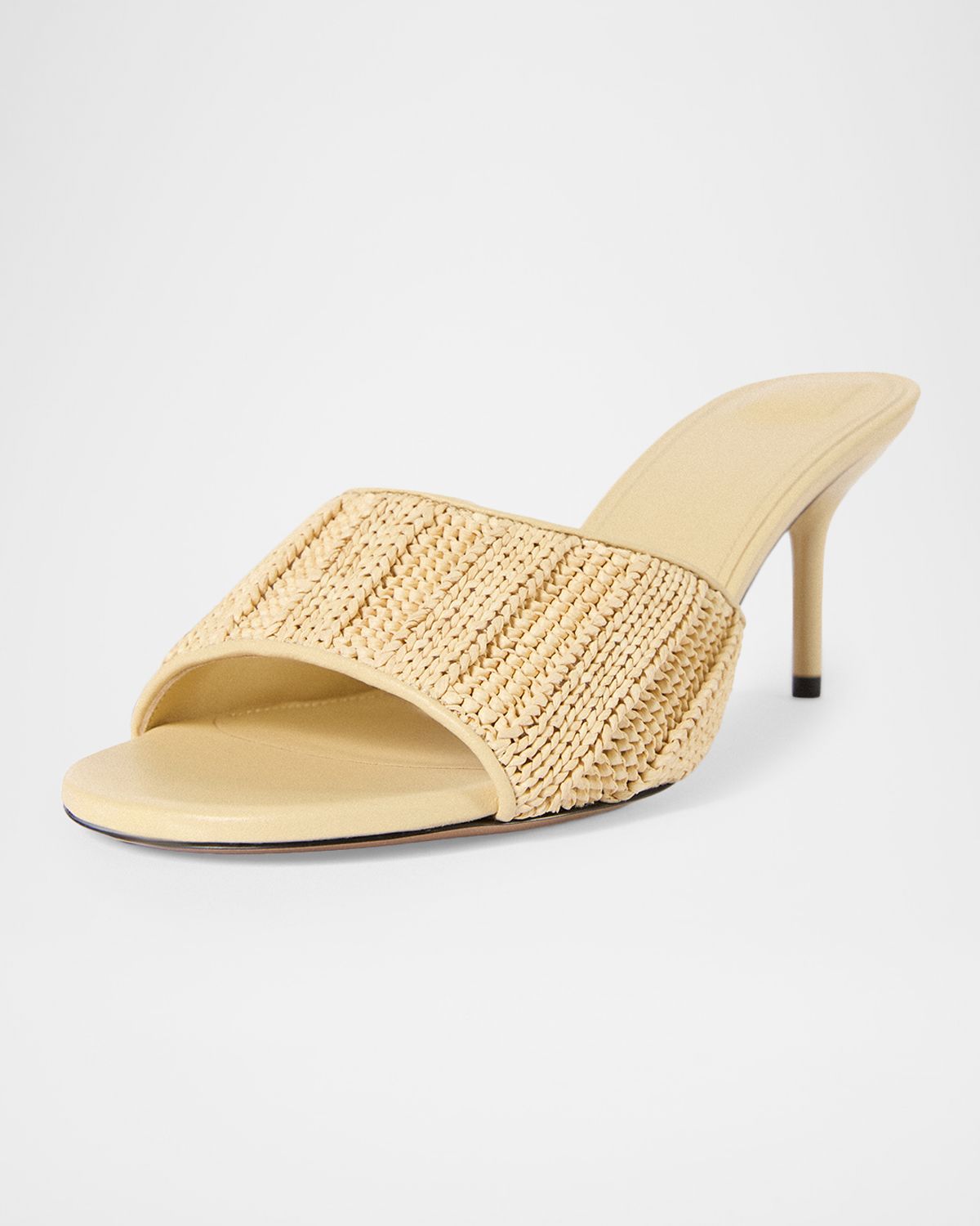 Jacquemus 70mm Les Mules Cubist Raffia Slide Sandals
