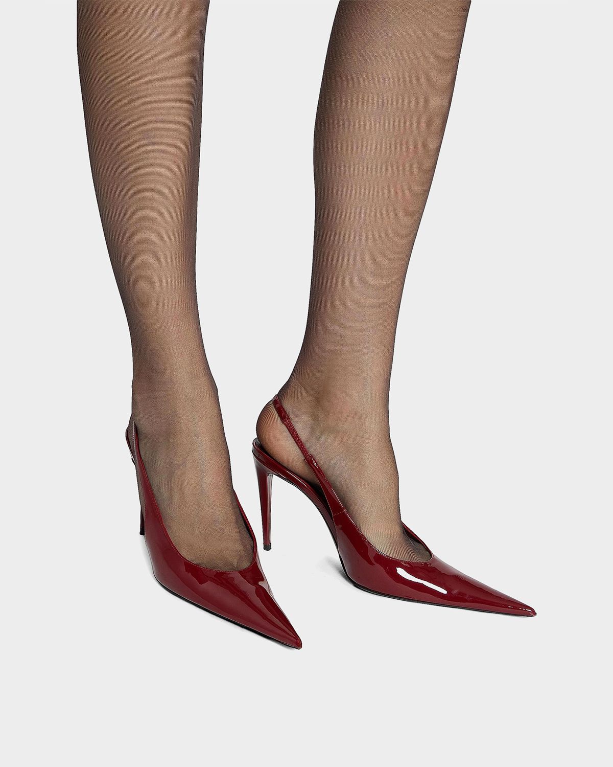Saint Laurent 95mm Vernice Patent Leather Slingback Pumps