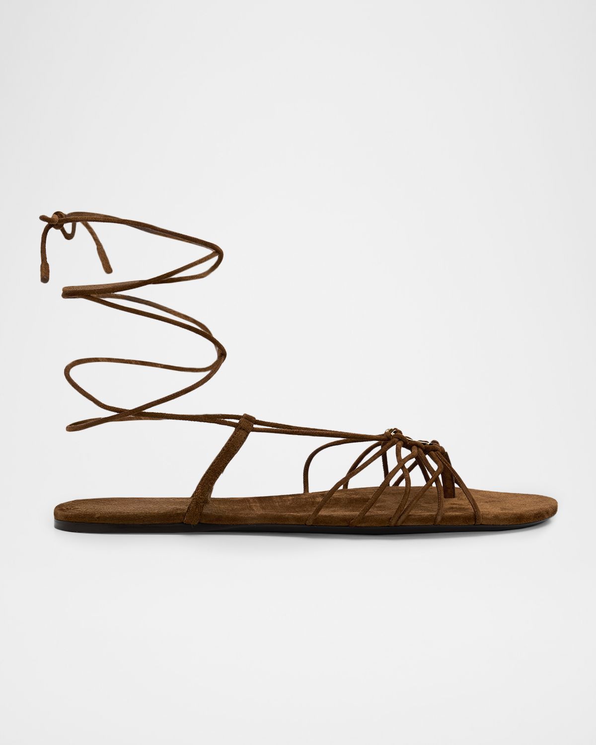 Saint Laurent Babylone Suede Lace-Up Sandals
