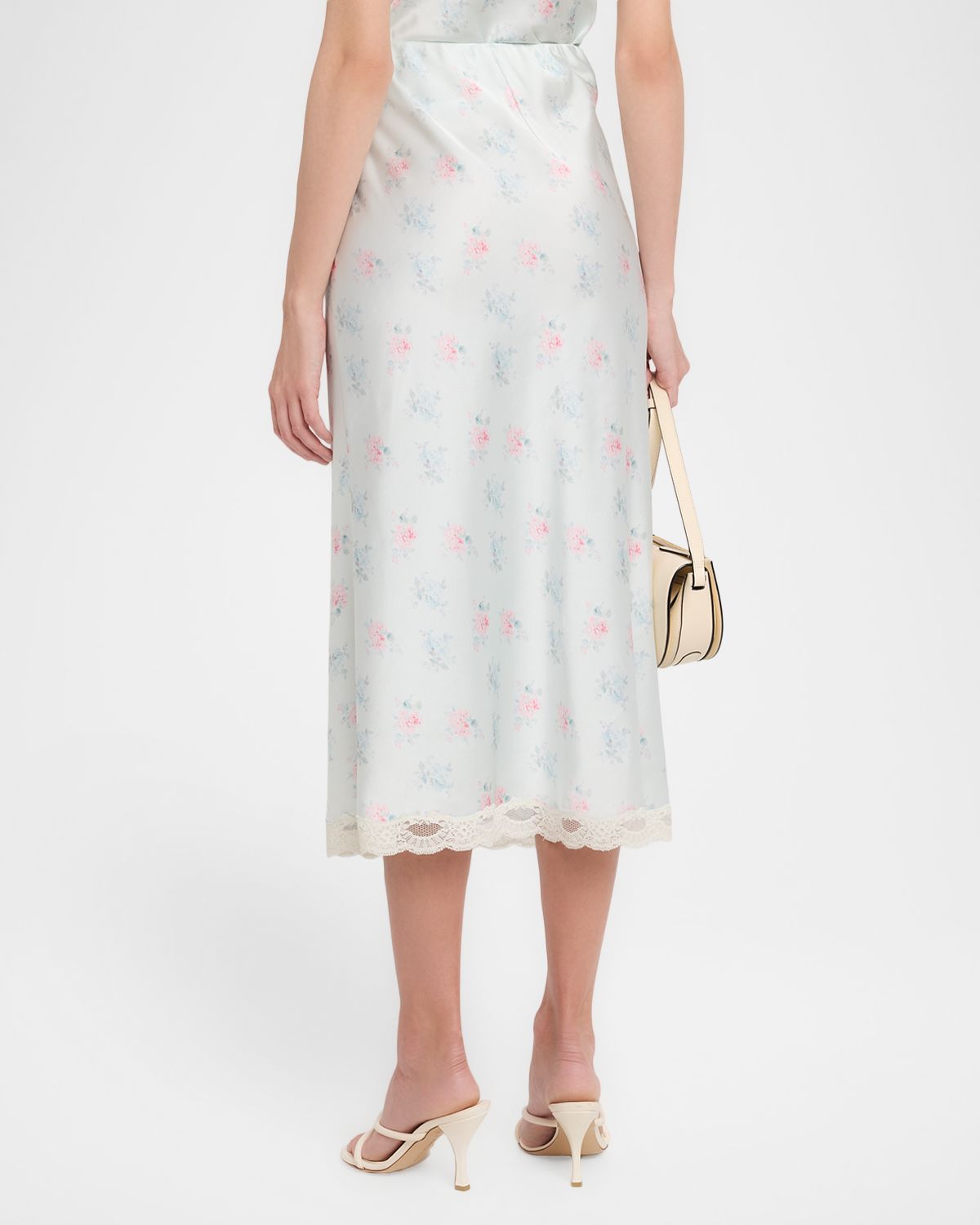 LoveShackFancy Castle Floral Satin Midi Skirt | Thumbnail 3 LoveShackFancy Castle Floral Satin Midi Skirt | Thumbnail 3