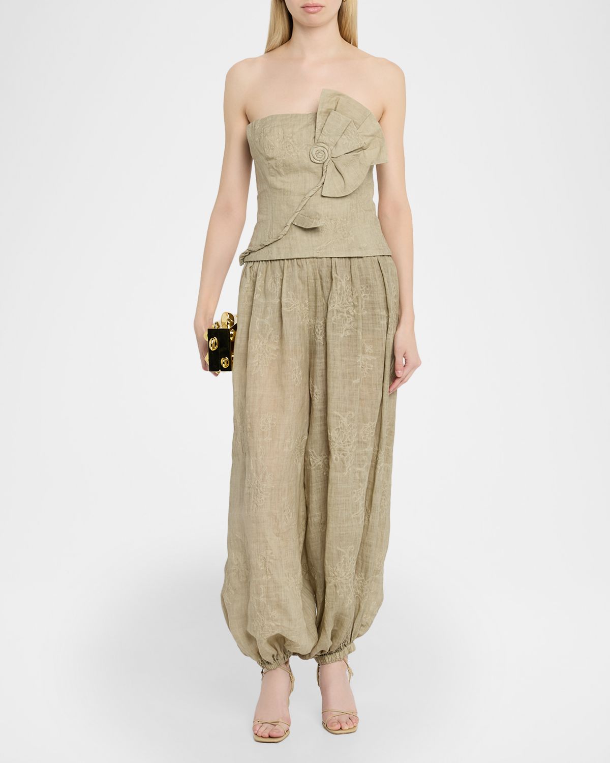 JBQ Roman Embroidered Balloon Pants