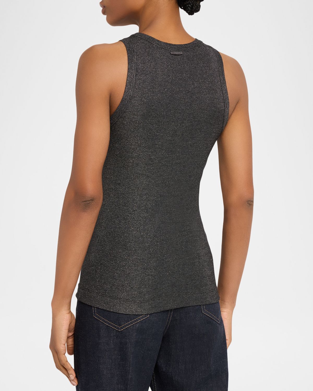 Brunello Cucinelli Shimmering Knit Sleeveless Blouse | Thumbnail 3 Brunello Cucinelli Shimmering Knit Sleeveless Blouse | Thumbnail 3