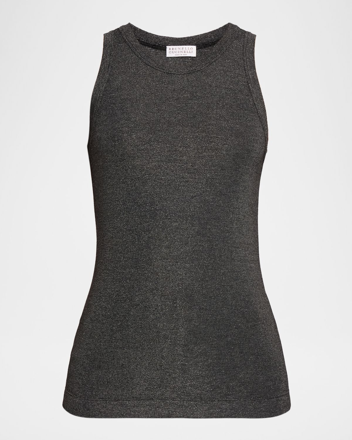 Brunello Cucinelli Shimmering Knit Sleeveless Blouse