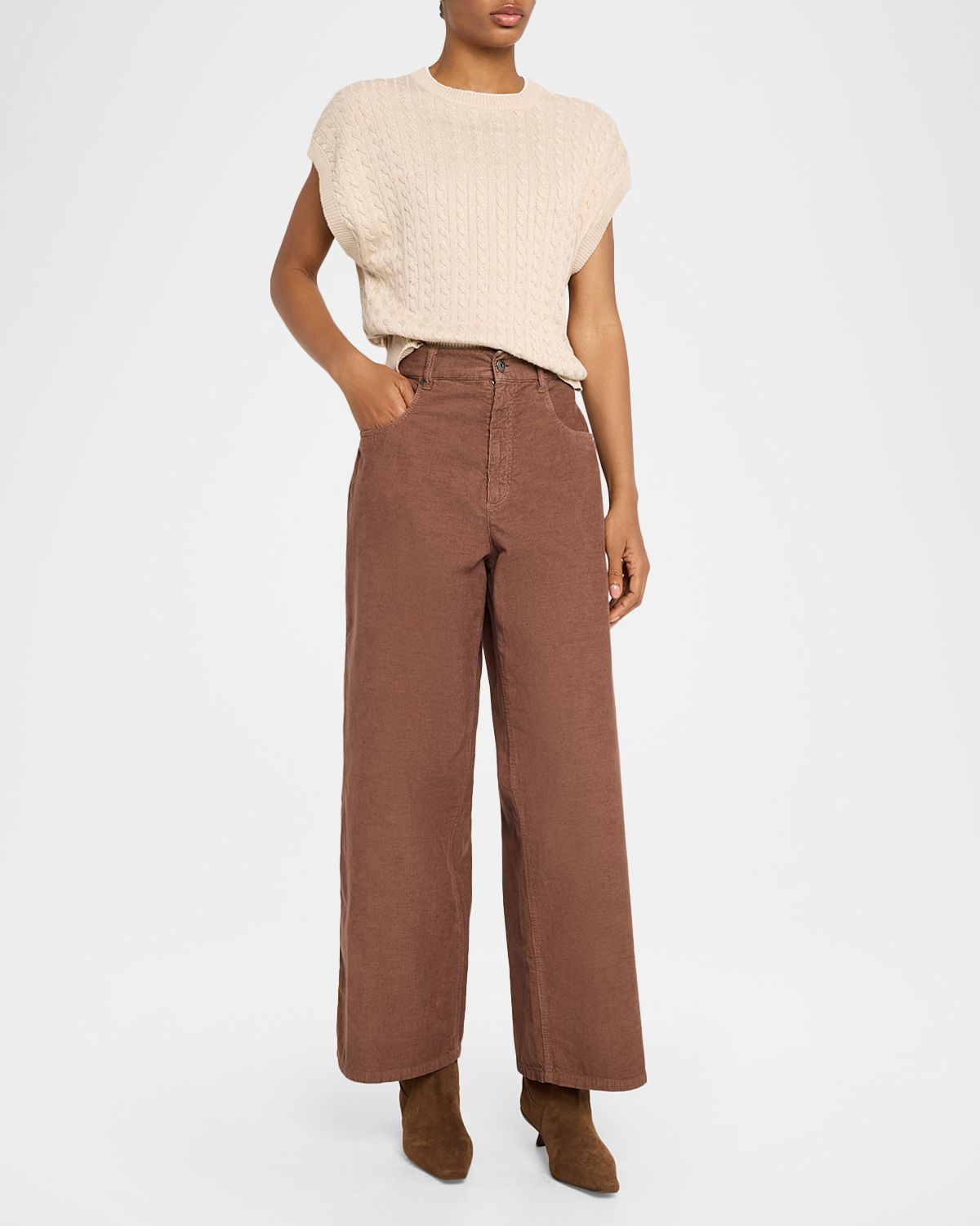 Brunello Cucinelli Dyed Cotton-Linen Twill Loose-Leg Pants | Thumbnail 2 Brunello Cucinelli Dyed Cotton-Linen Twill Loose-Leg Pants | Thumbnail 2