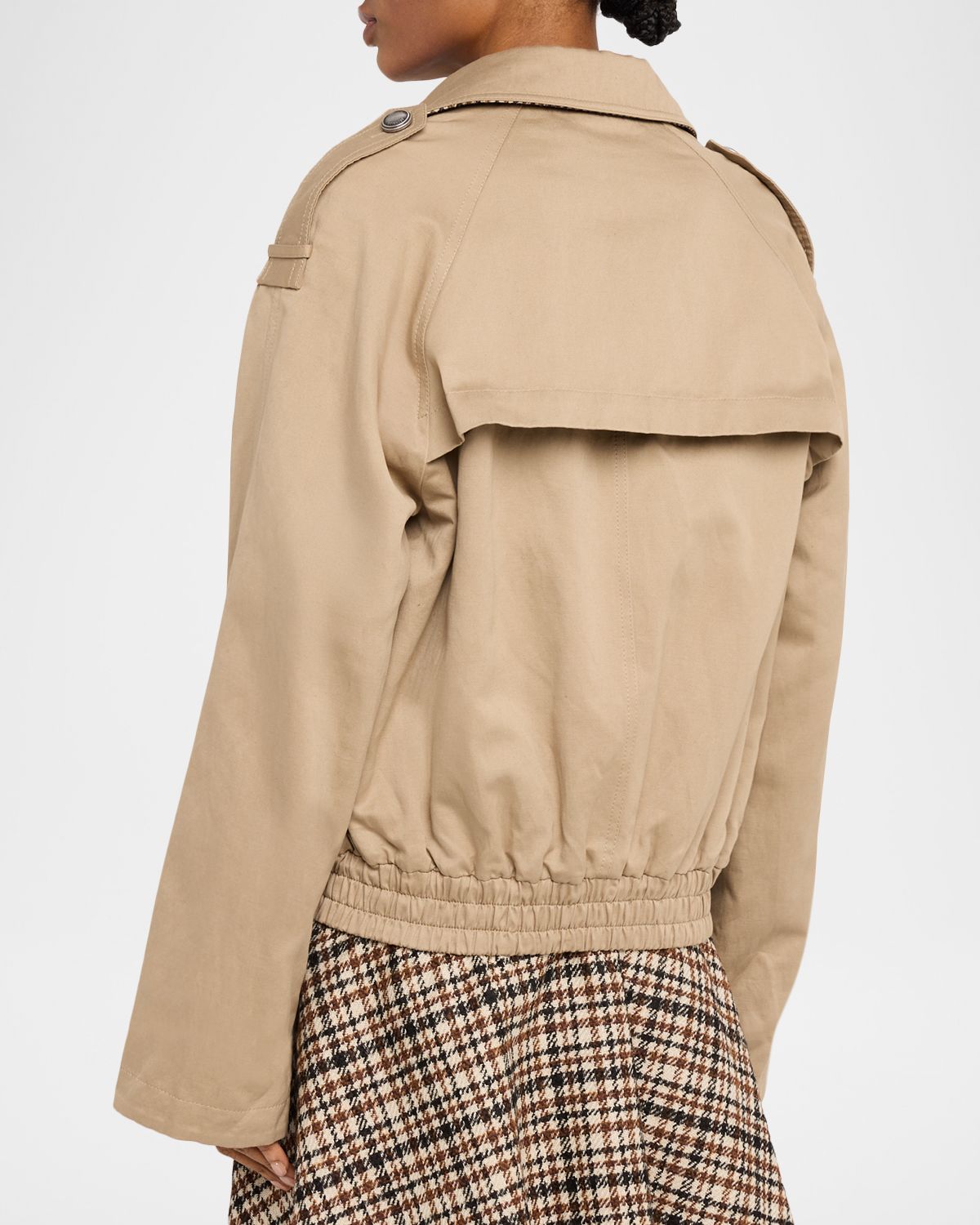 Brunello Cucinelli Double-Breasted Techno Short Trench Coat | Thumbnail 3