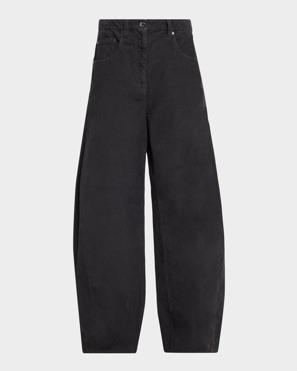 Brunello Cucinelli Corduroy Wide Barrel-Leg Pants