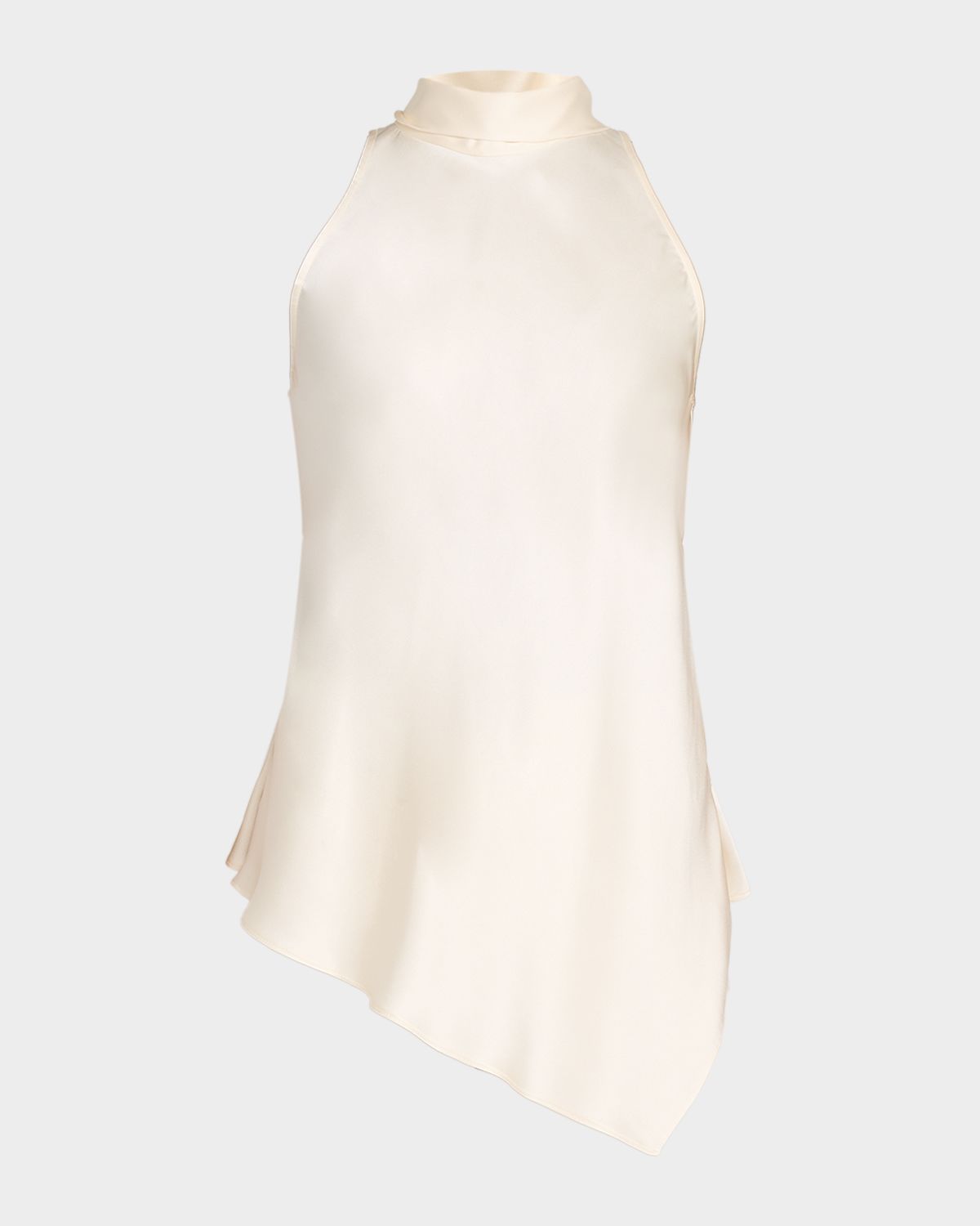 Brunello Cucinelli Asymmetric Sleeveless Silk Blouse