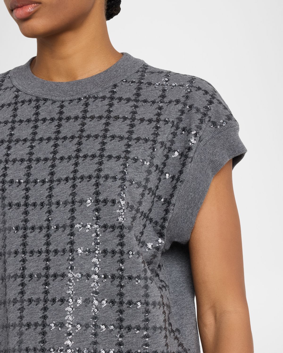 Brunello Cucinelli Micro Sequin Cotton Tank Top | Thumbnail 5 Brunello Cucinelli Micro Sequin Cotton Tank Top | Thumbnail 5