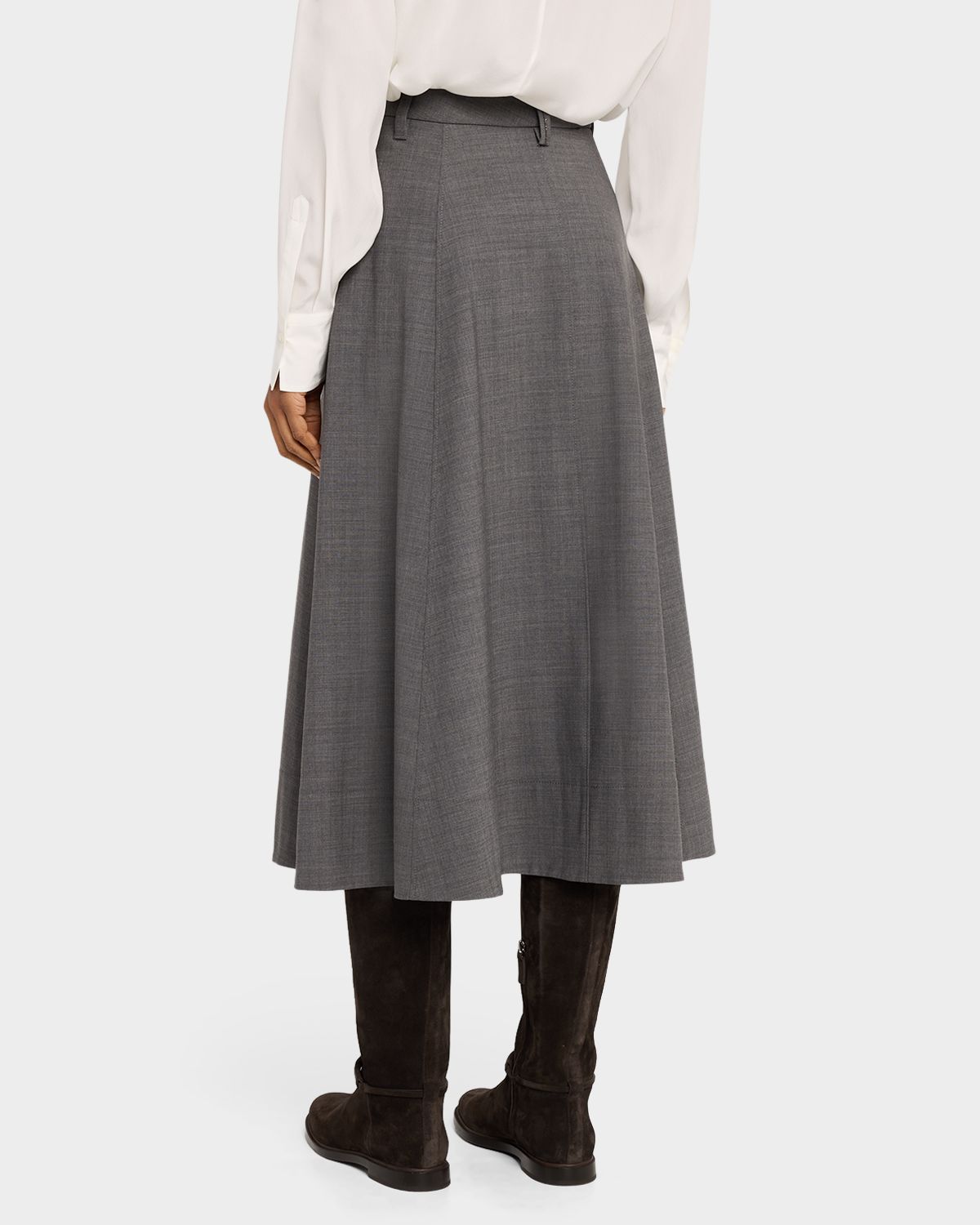 Brunello Cucinelli Virgin Wool A-Line Midi Skirt | Thumbnail 3 Brunello Cucinelli Virgin Wool A-Line Midi Skirt | Thumbnail 3